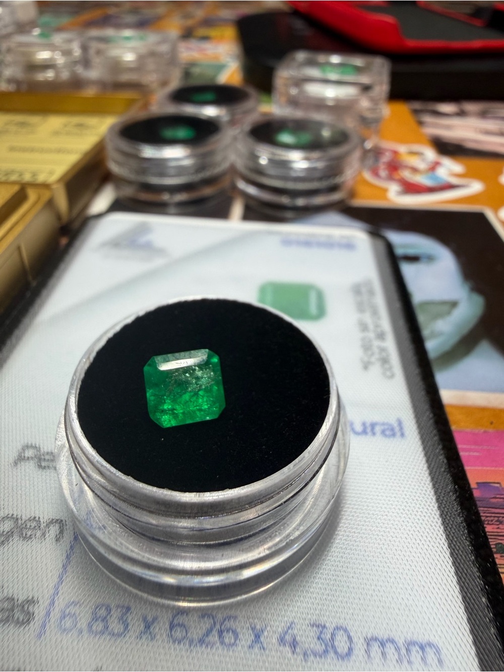 1.12 Ct Natural Colombian Emerald Octagon Cut F2 Resin Enhanced ICG Report